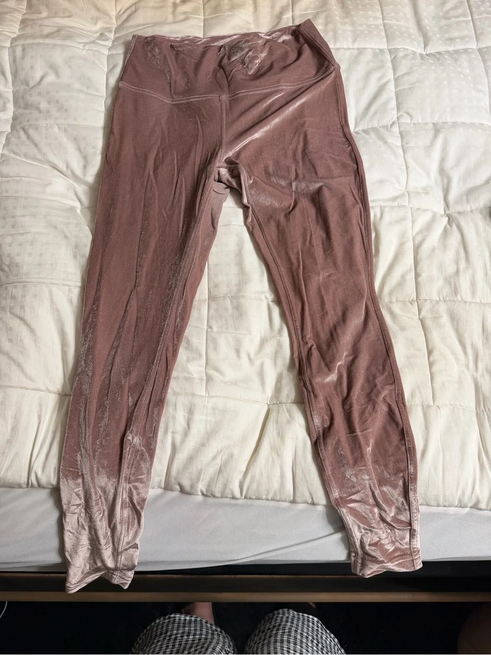 lululemon athletica mauve velvet high-waist leggings